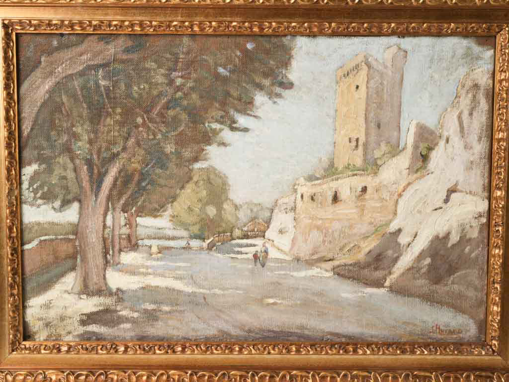 Expressive brushwork landscape view