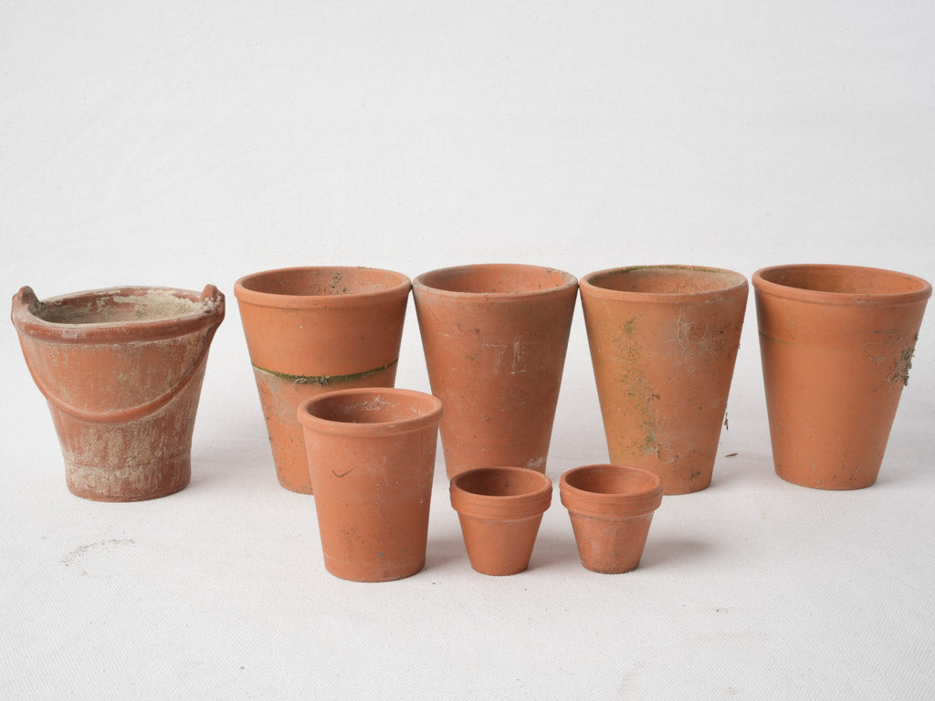 Timeworn mossy finish pots