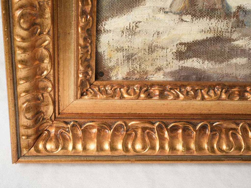 Opulent giltwood-framed painting