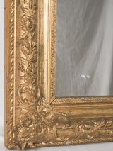 Aged French gilded rectangular wall mirror
