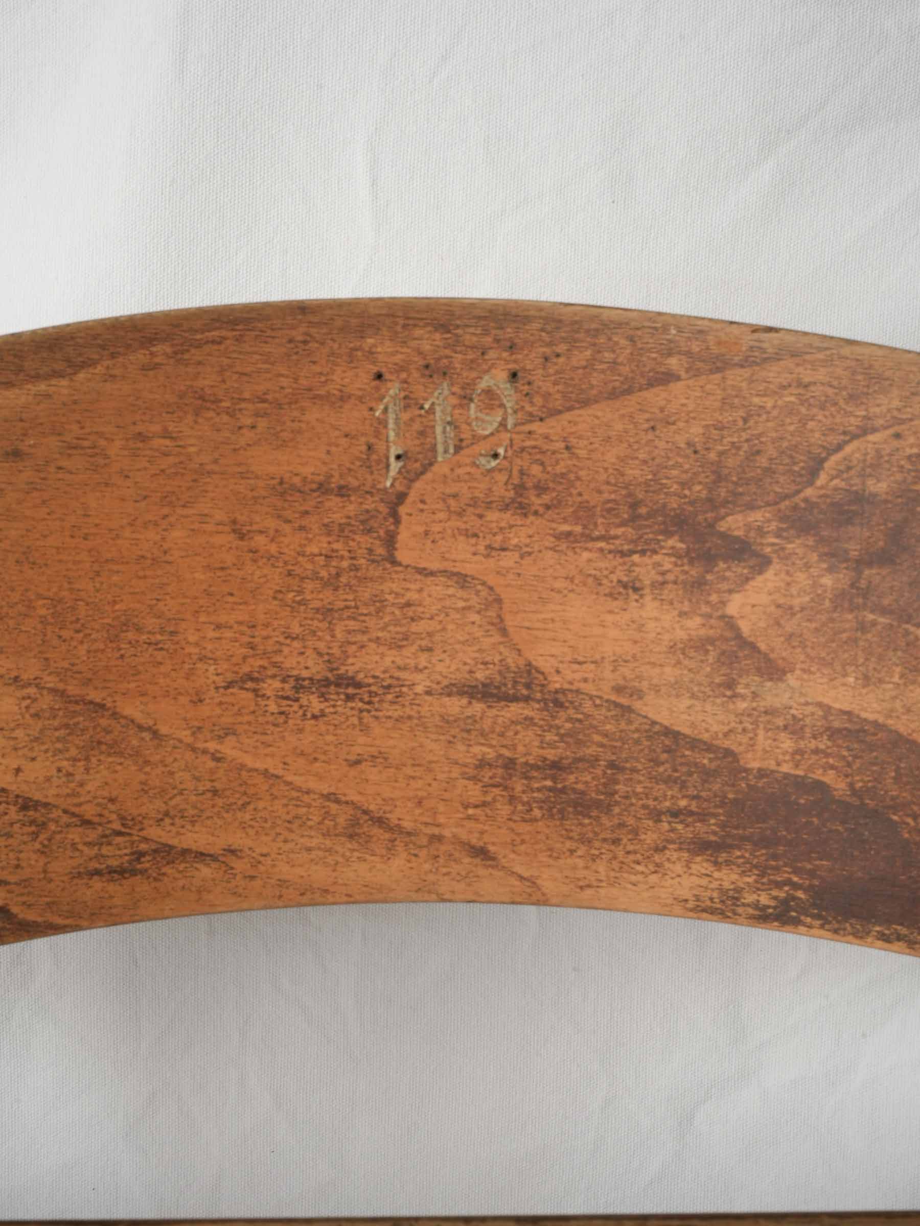Early 20th-Century French Folding Cinema Bench with Four Seats and End Tip-Up Seat - 93"