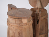 French Natural Wood Lidded Vessels