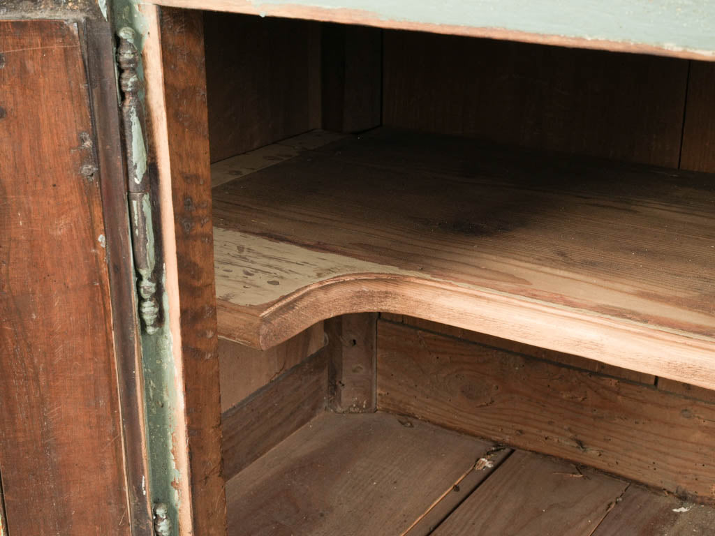 Weathered sage wooden kitchen unit