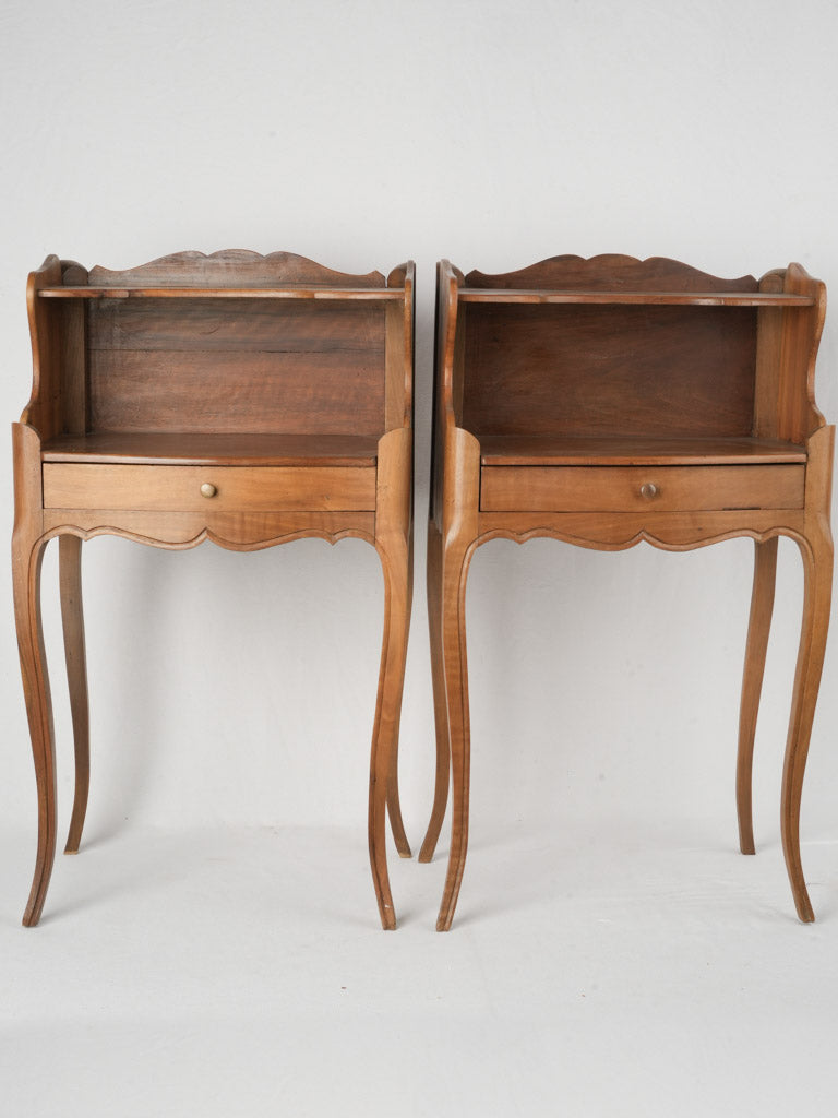 Graceful cabriole leg nightstands