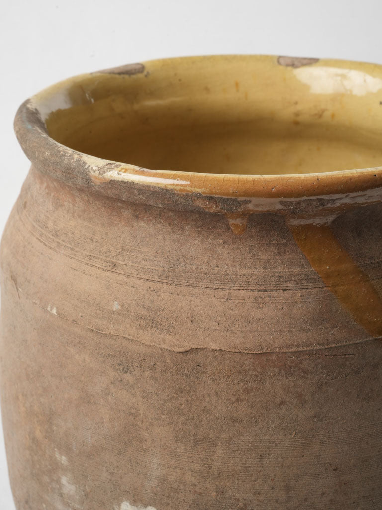 Large Unglazed Antique Confit Pot - 8¼"
