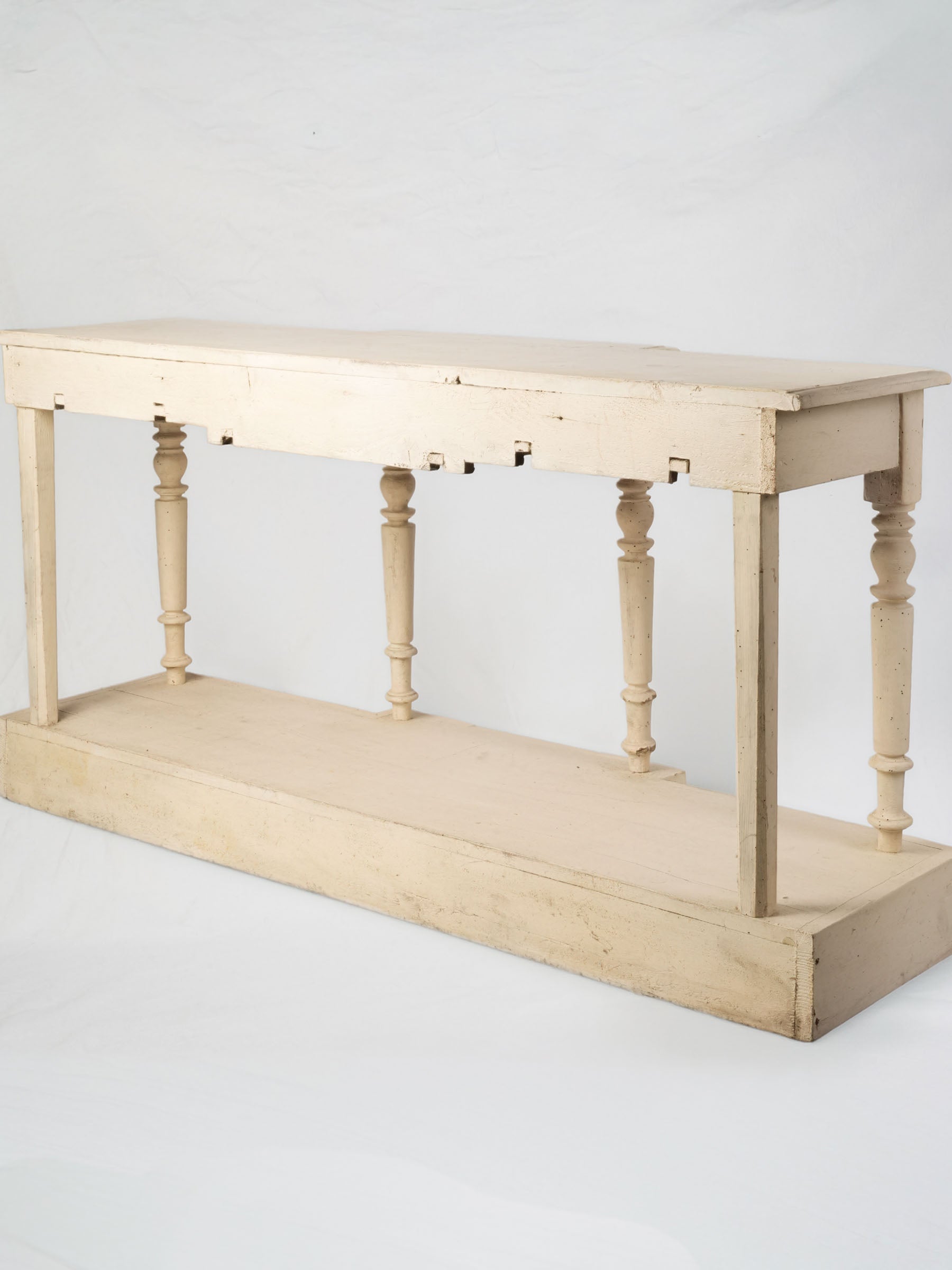 French Country Painted Console Table w/ Drapers' Table-Style Plinth - 33¾" x 67¾"