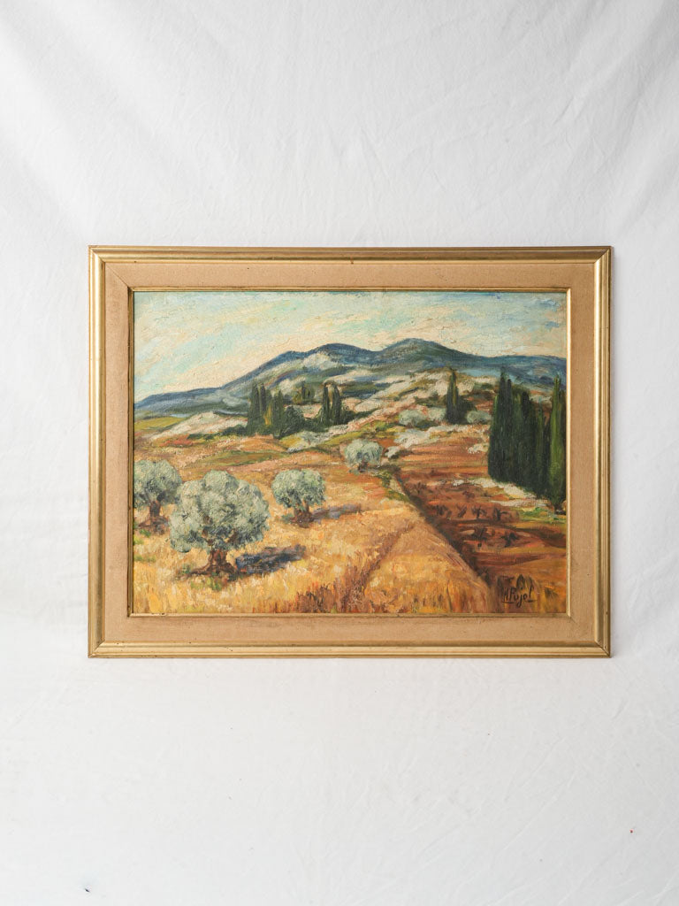 Mid-20th Century French Oil on Panel - Sunlit Provençal Landscape - 27¼" x 34¼"