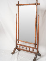 Antique Napoleon III cherrywood bamboo mirror