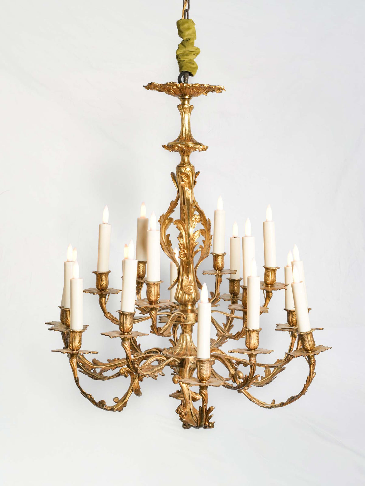 Antique Rococo-Style Gilt-Bronze Eighteen-Light Chandelier - 32¼" x  26¾"