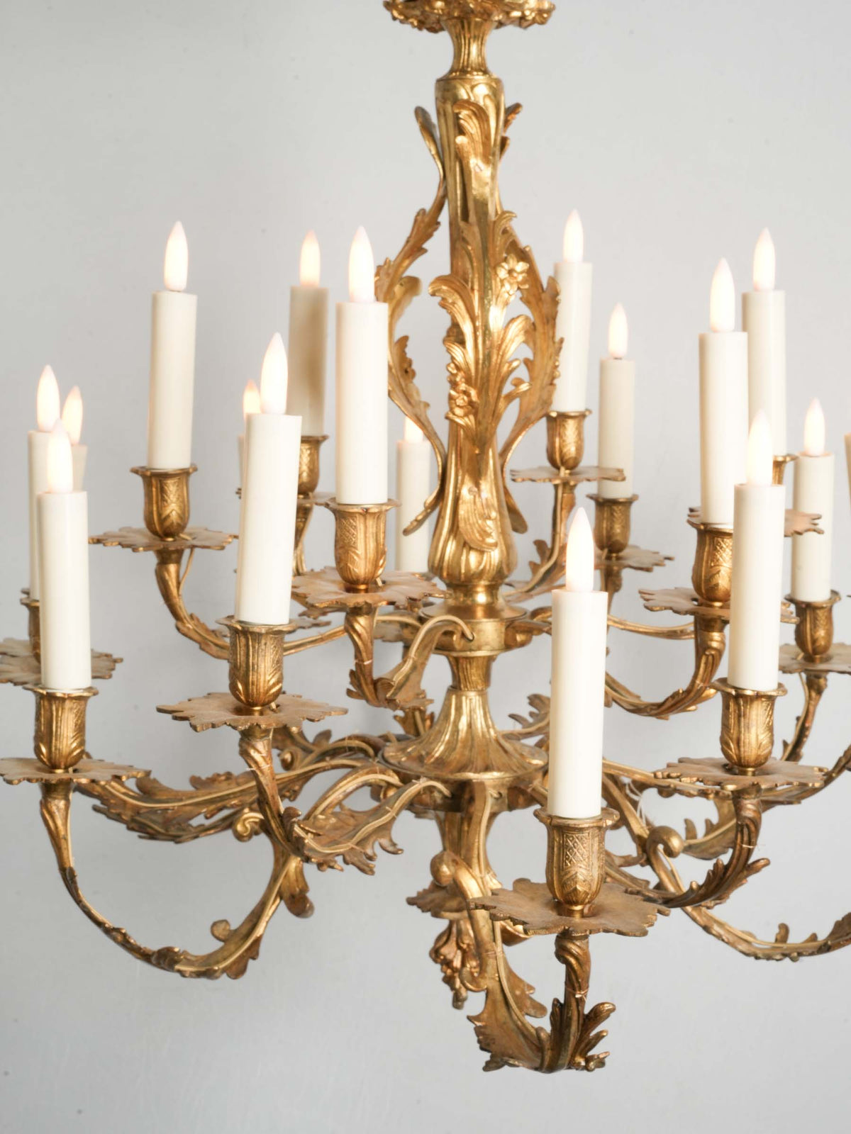 Antique Rococo-Style Gilt-Bronze Eighteen-Light Chandelier - 32¼" x  26¾"
