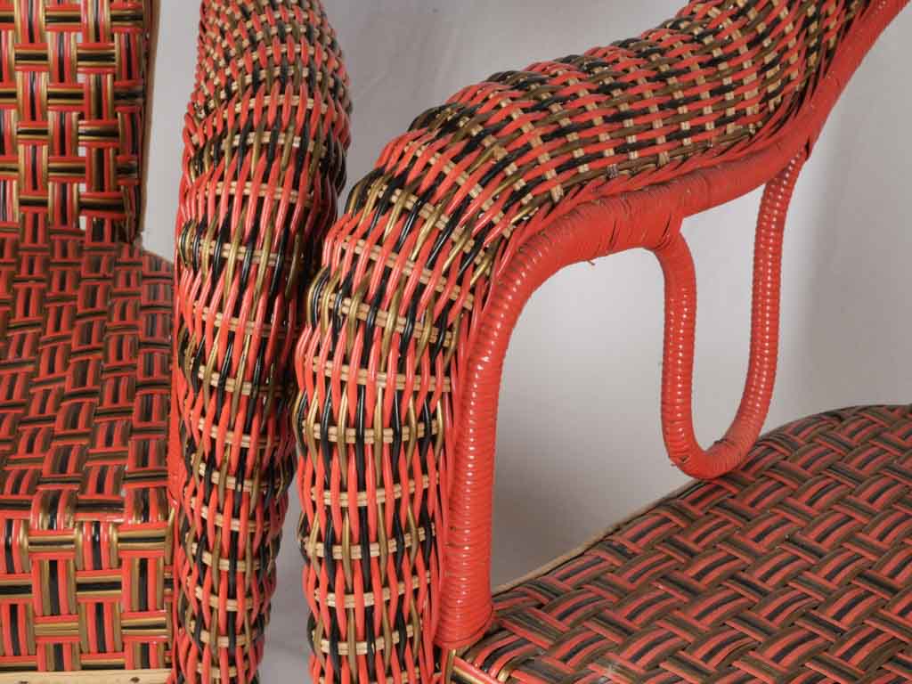 Vibrant Belle Époque Rattan Winter-Garden Suite - Armchair & Sofa