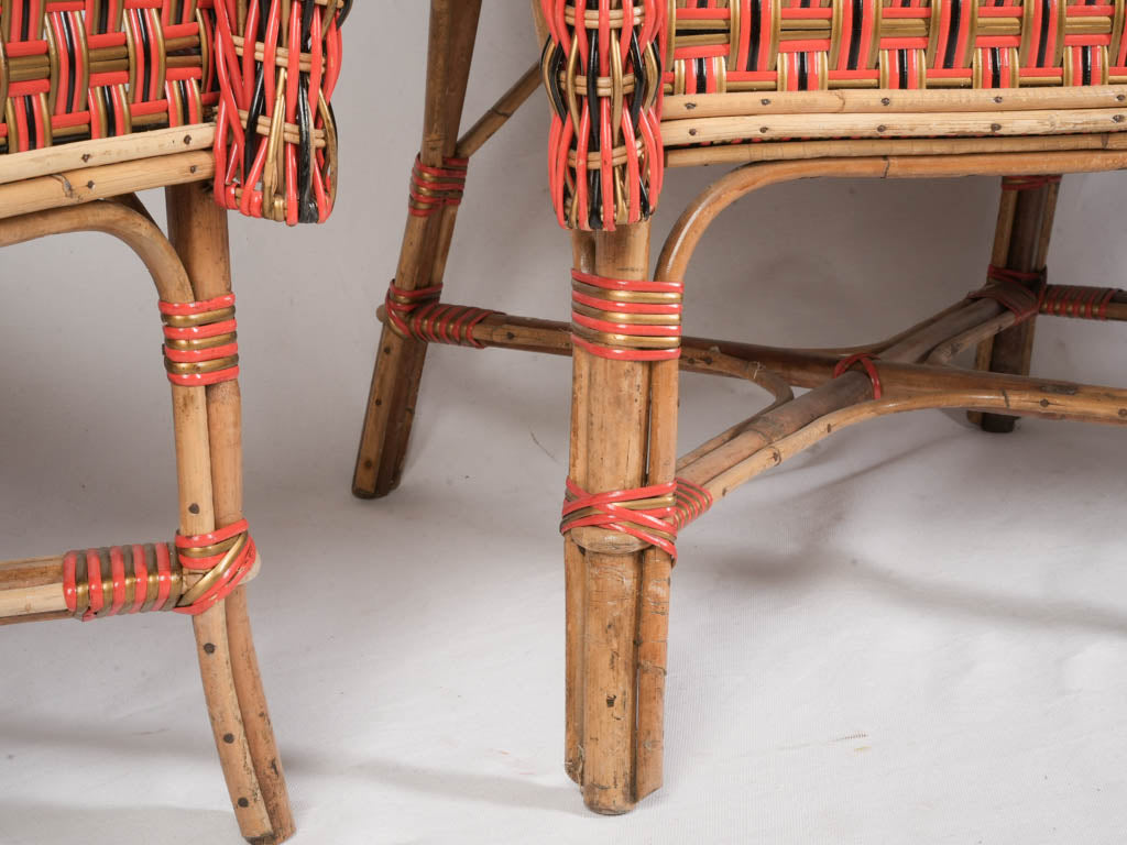 Vibrant Belle Époque Rattan Winter-Garden Suite - Armchair & Sofa