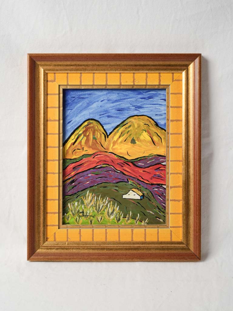 Vibrant Provençal Hills Landscape - Oil on Paper Laid on Panel by Pierre Ambrogiani - 19" x 15¾"