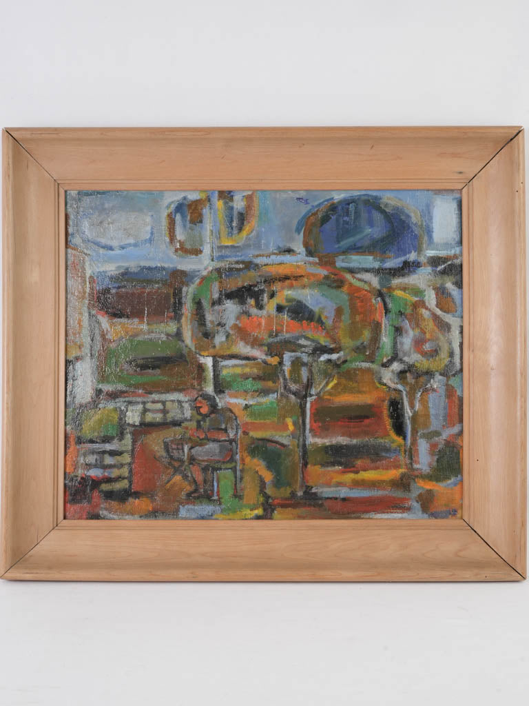 Vintage, original French abstract oil painting