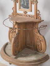 Ornate mirrored oak coat stand