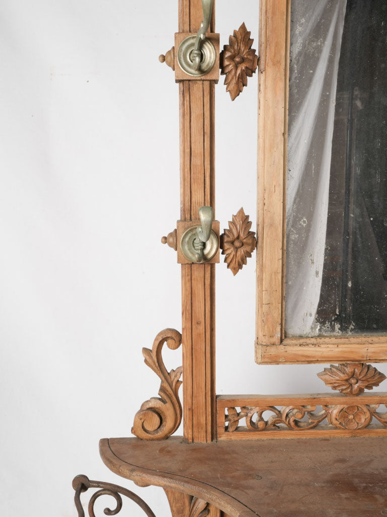 Carved 19th-century French coat stand