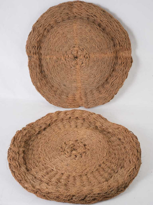Antique jute French round mats