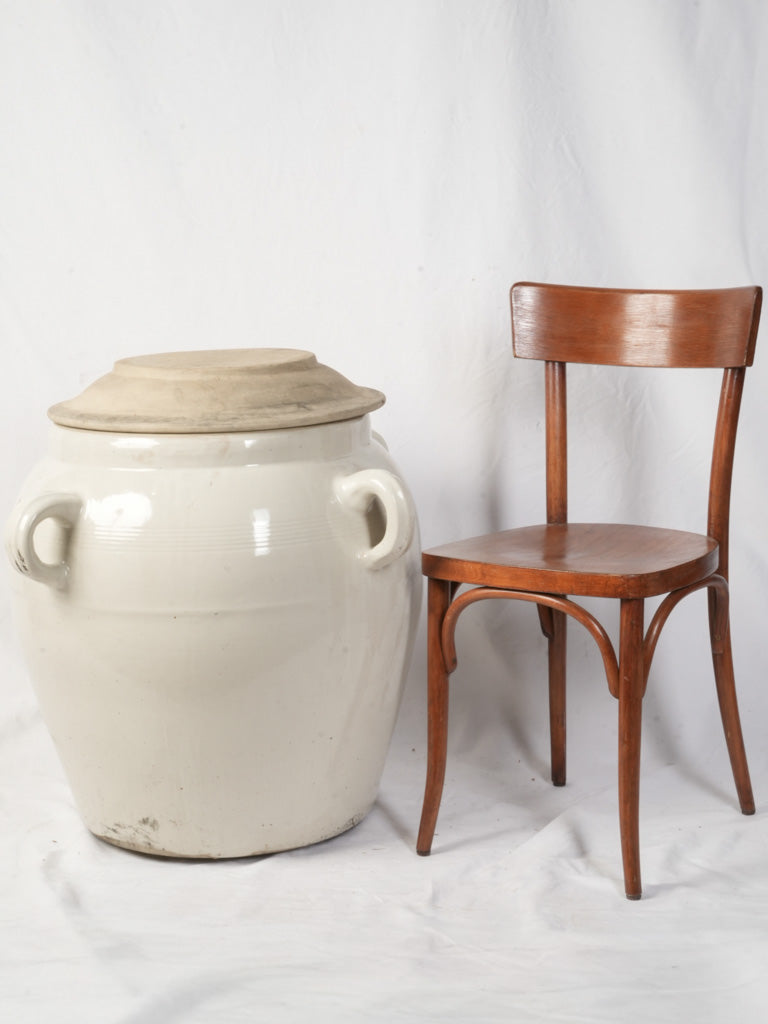 Mid-century glazed pottery with lid