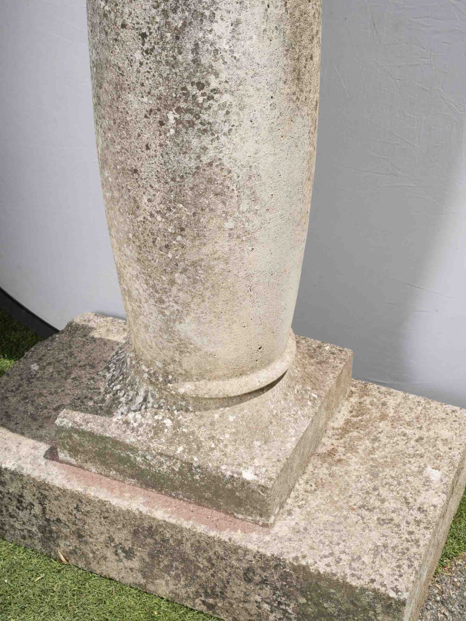 Mid-Century Terrace Pedestal in Provençal Limestone,  4 available - 49½"