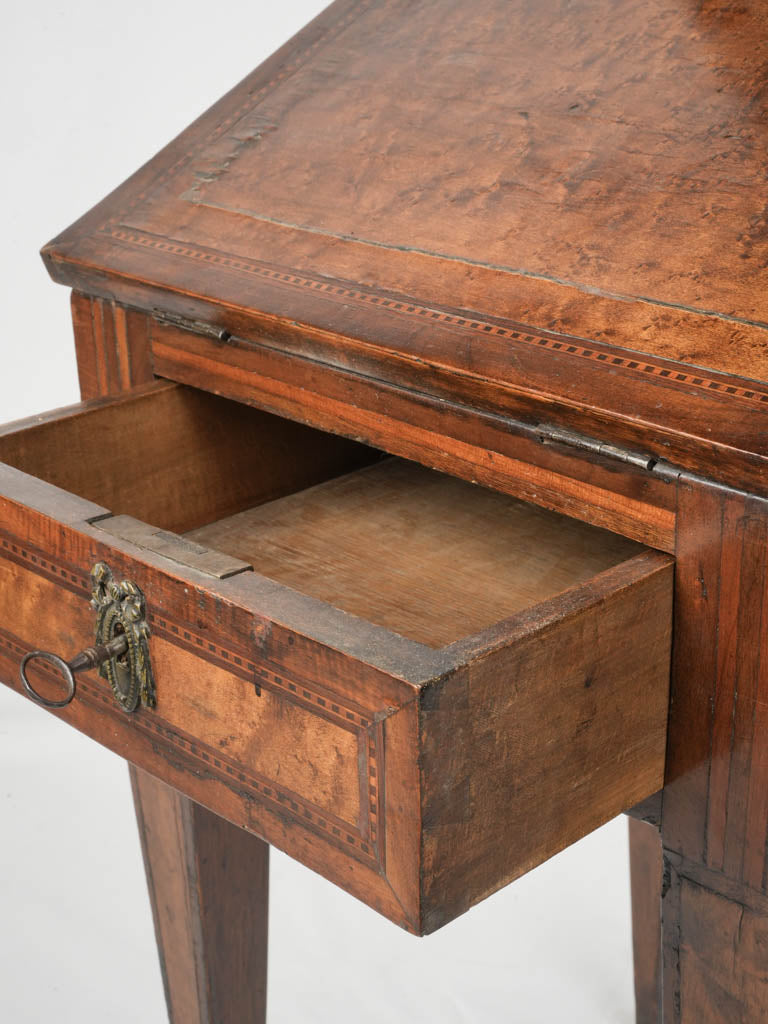 Compact walnut workstation desk  