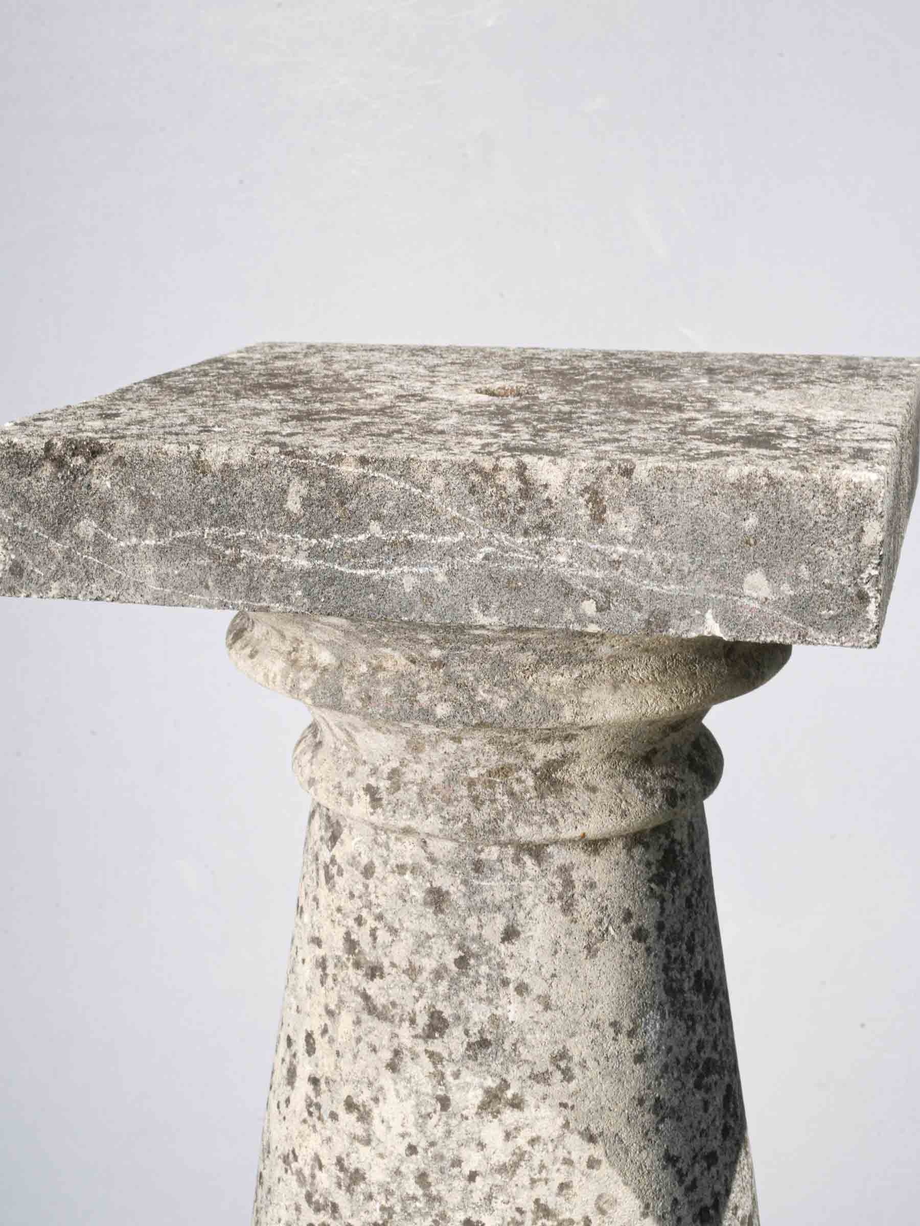 Mid-Century Terrace Pedestal in Provençal Limestone,  4 available - 49½"