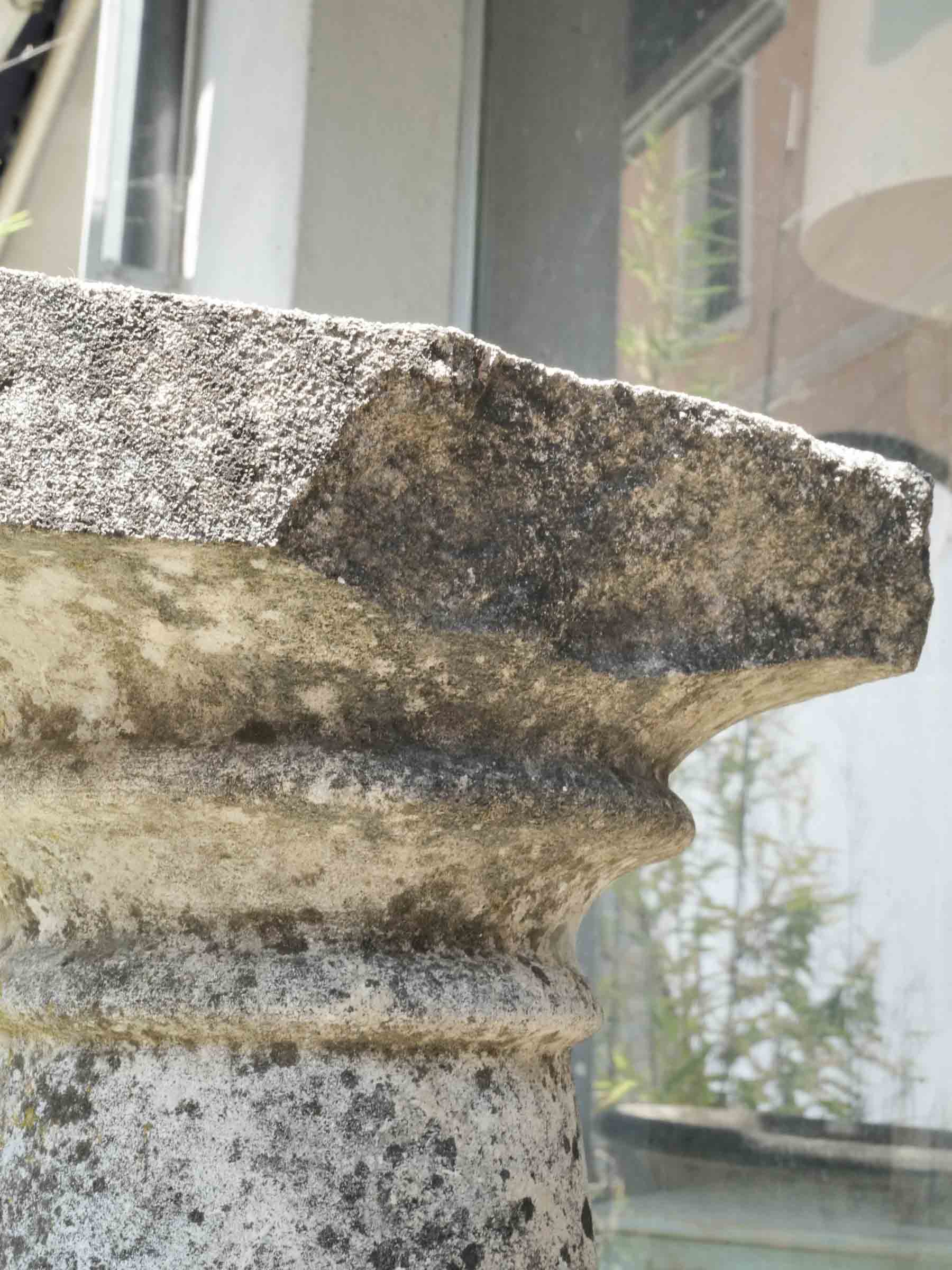 Mid-Century Terrace Pedestal in Provençal Limestone,  4 available - 49½"