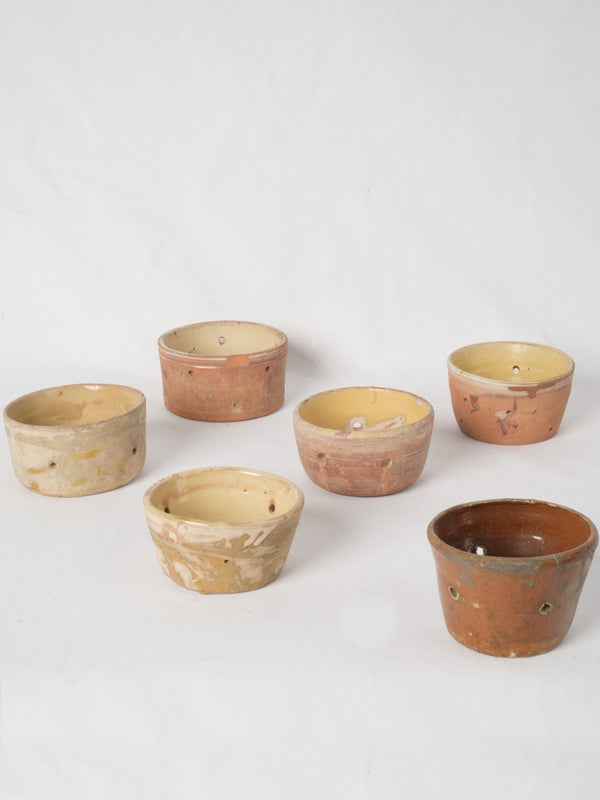 Antique French Terracotta Faisselle Cheese Pots