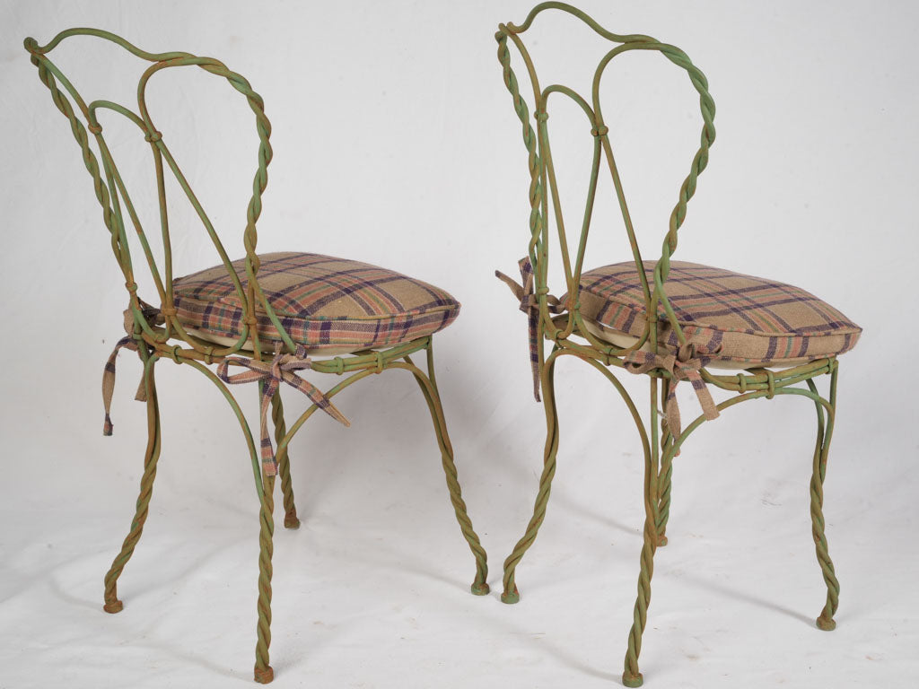 Petite French Napoleon III Garden Suite w/ Twisted Wrought-Iron Chairs