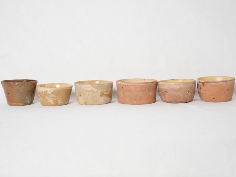 Aged Terracotta Cheese Pots and Bowl