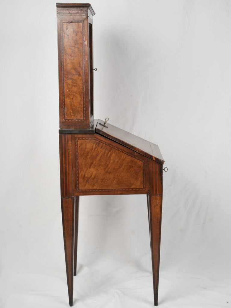 Petite two-part walnut desk  