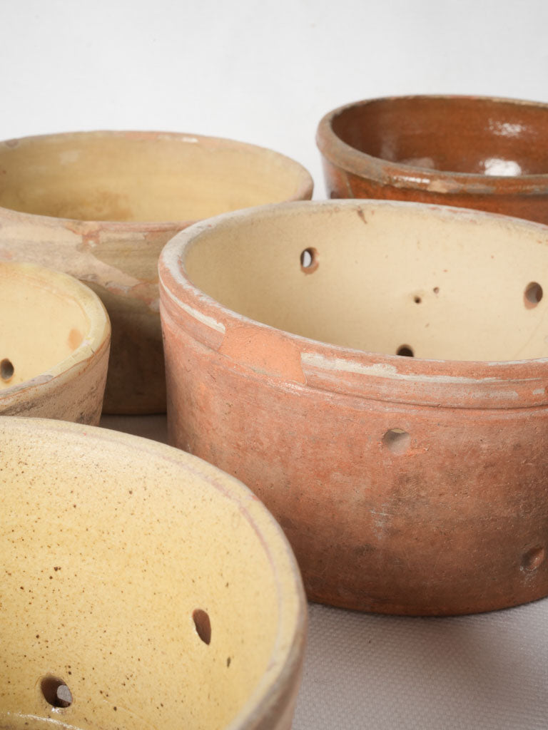 Perforated Rustic Farmhouse Cheese Pots Set