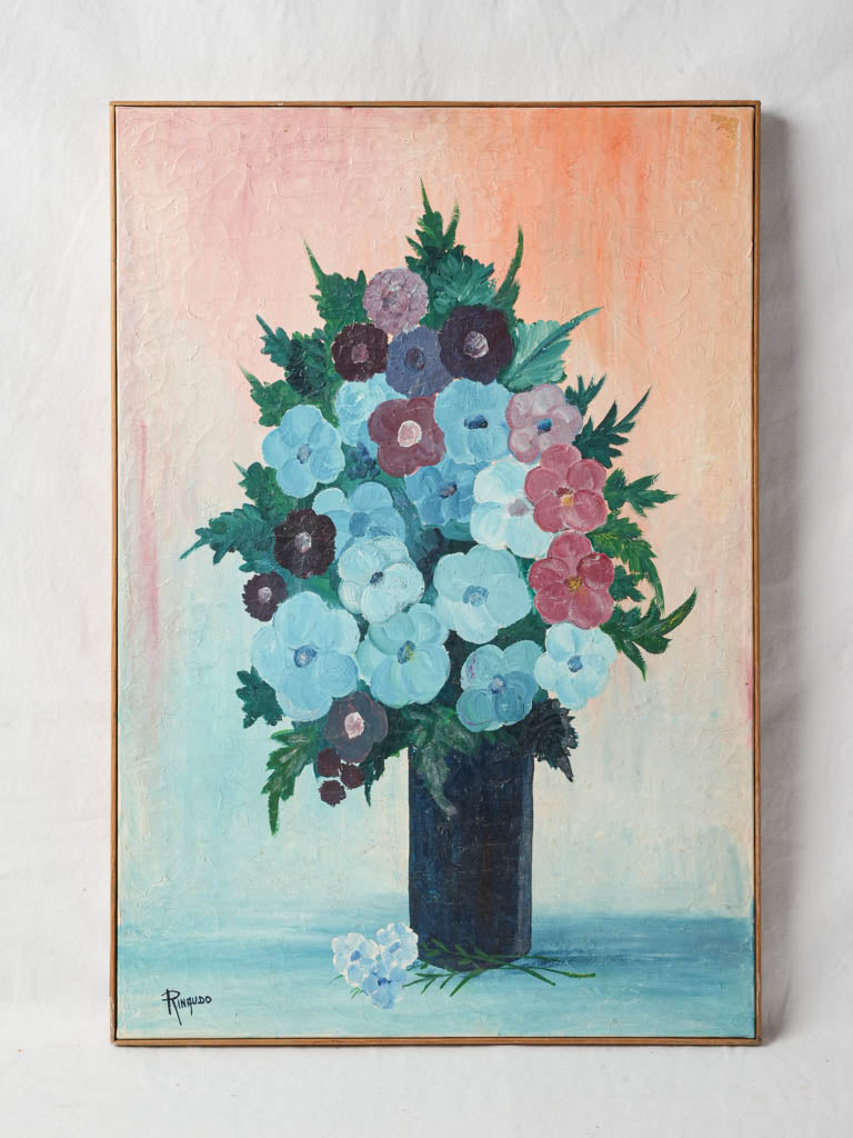 Mid 20th Century Floral Still Life Oil on Canvas - 29½" x 20½"