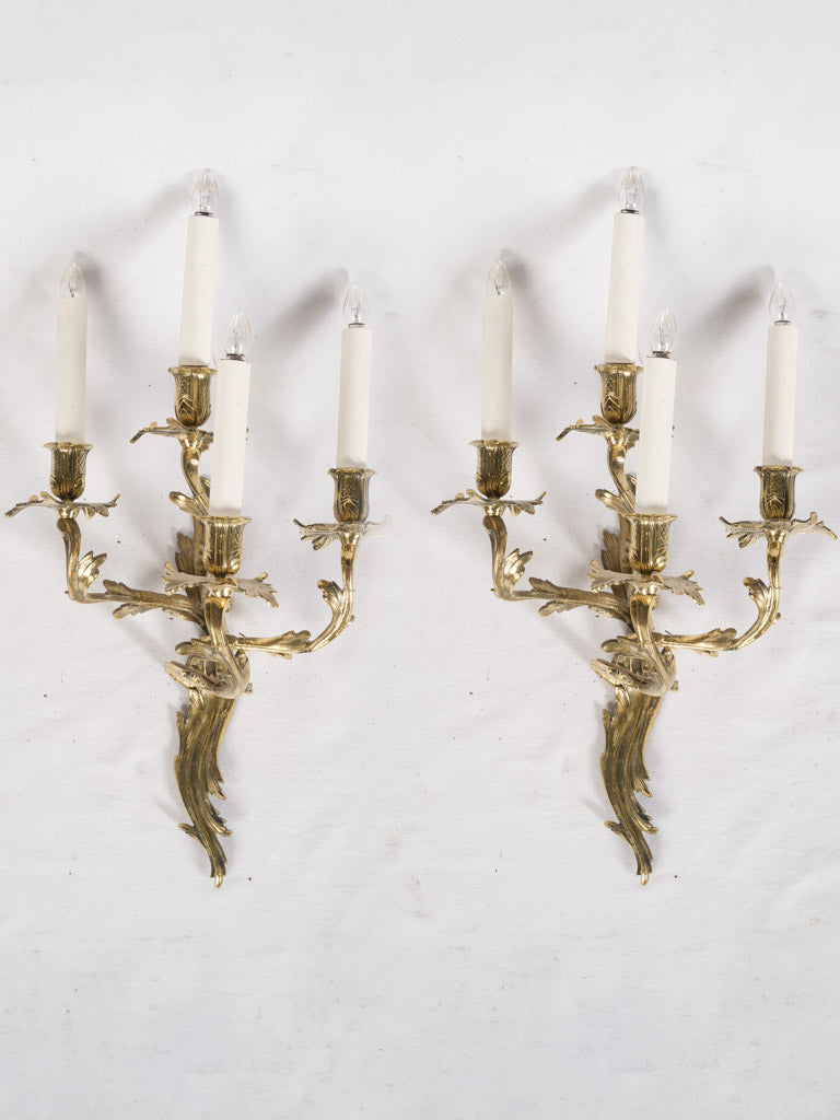 Antique gilt bronze wall sconces  