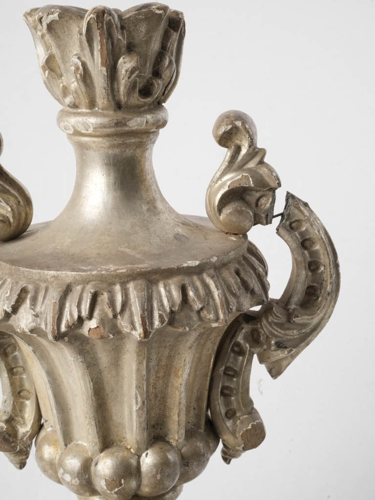 Set Of Three 18th-Century Portuguese Silver Leaf Church Pots À Feu - 10¼"