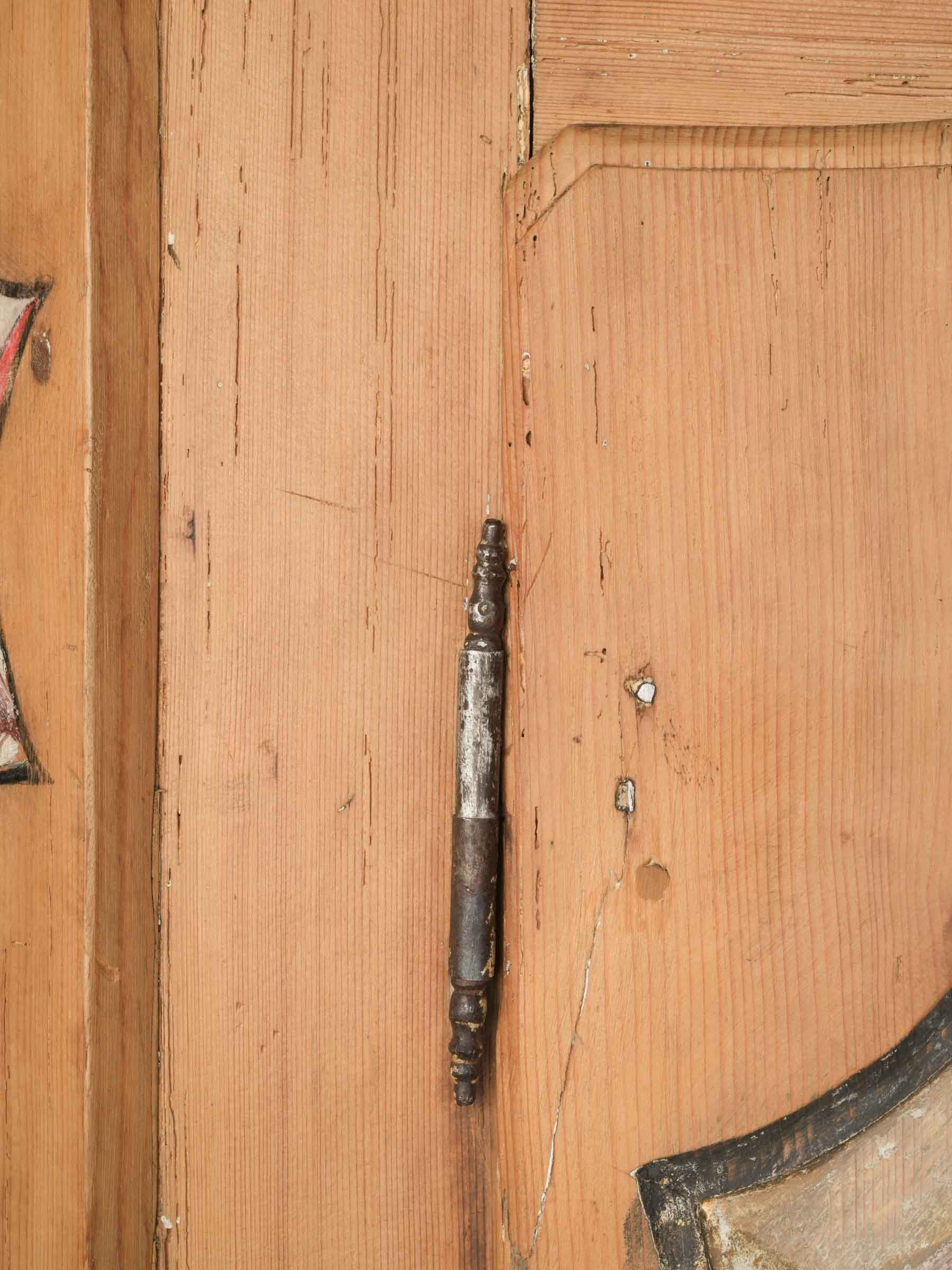 Petite Alsatian Folk Art Painted Armoire - 71¼" x 58¾"