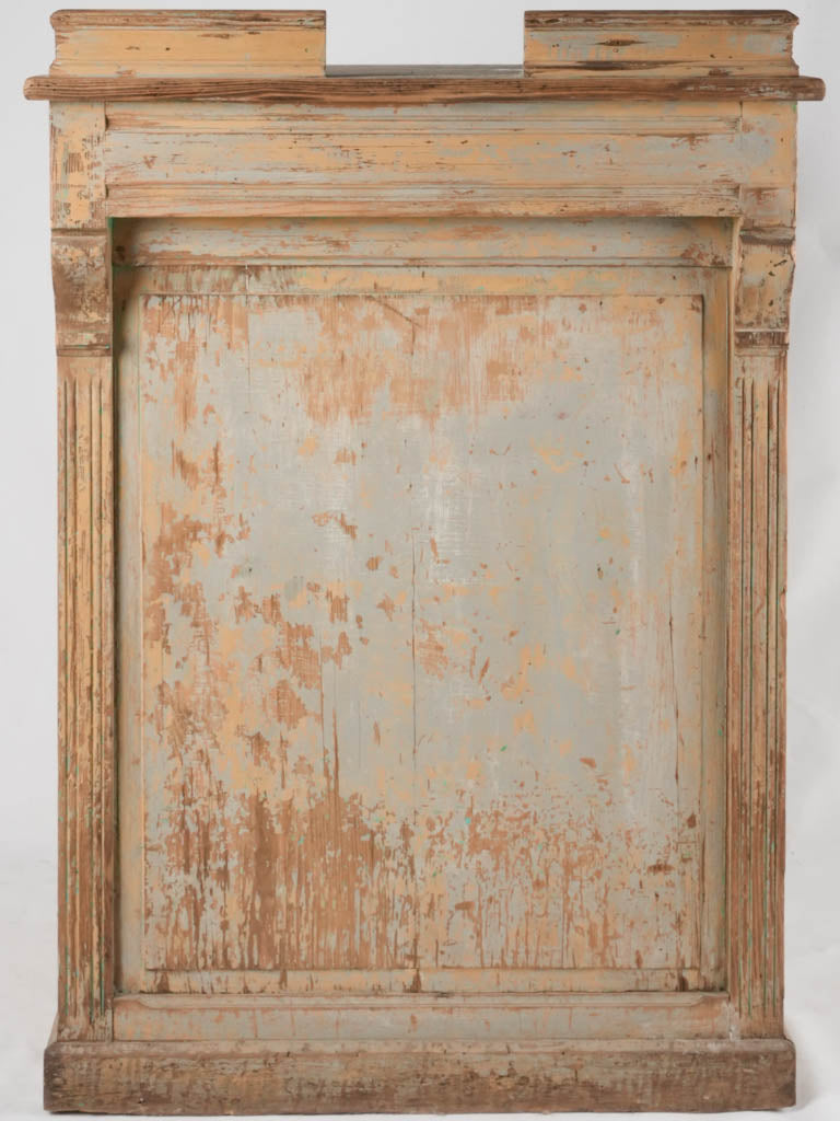 Antique French shop counter w/ light blue patina 31½"