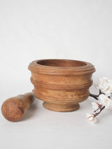 Delightful, aged fruitwood pestle and mortar