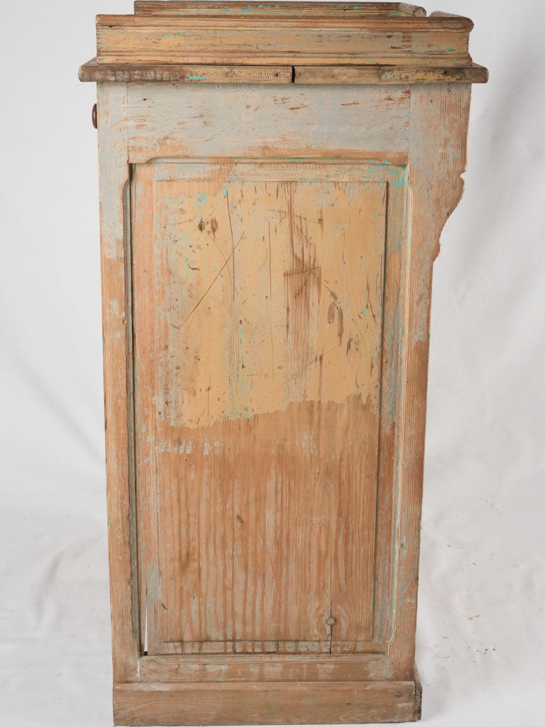 Antique French shop counter w/ light blue patina 31½"