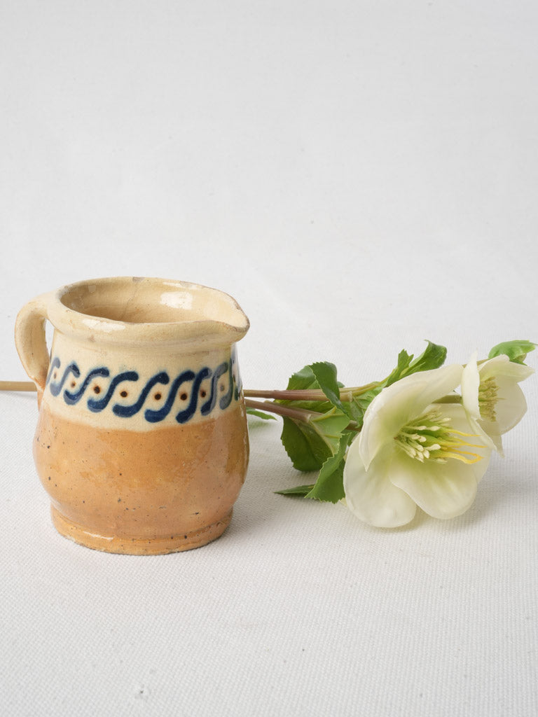 Late 19th Century Savoy Petite Creamer Pot W/ Blue Frieze - 3½"