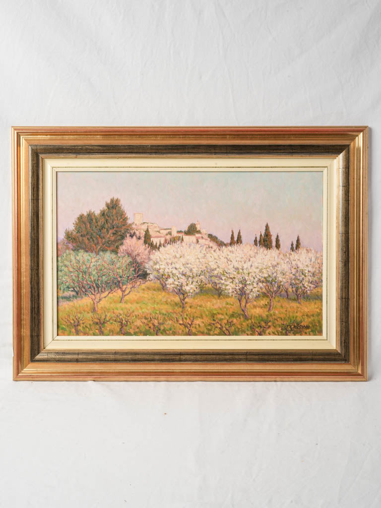 Luminous Contemporary Oil on Canvas of Provençal Orchards in Spring by F. Crucciani - 23¾" x 32"