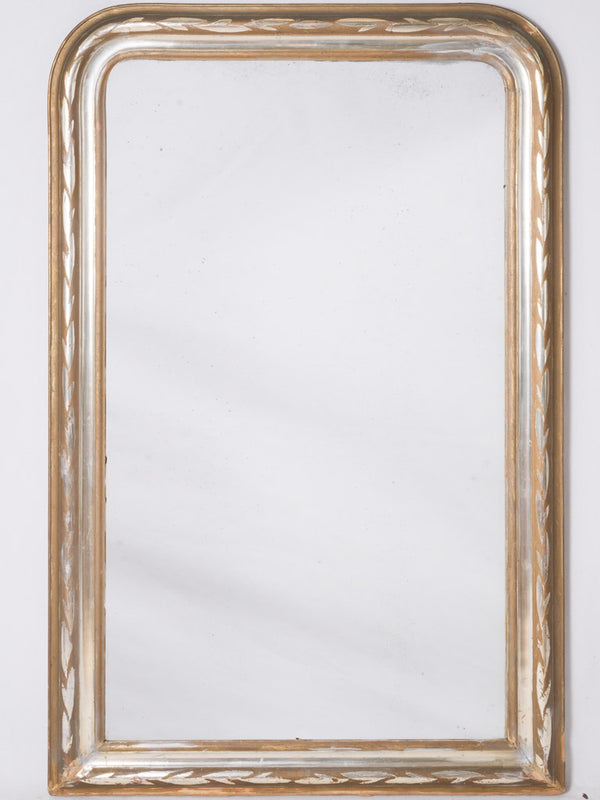 Gilt, silver, antique Louis Philippe mirror