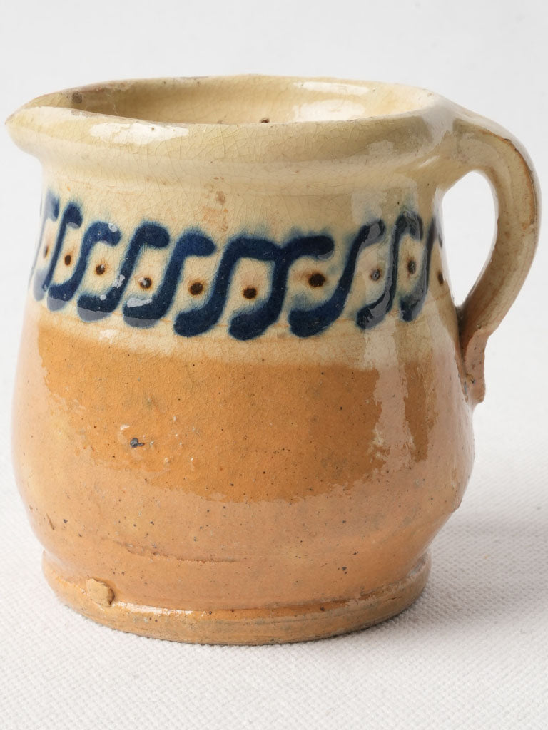 Late 19th Century Savoy Petite Creamer Pot W/ Blue Frieze - 3½"