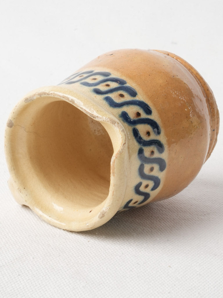 Late 19th Century Savoy Petite Creamer Pot W/ Blue Frieze - 3½"
