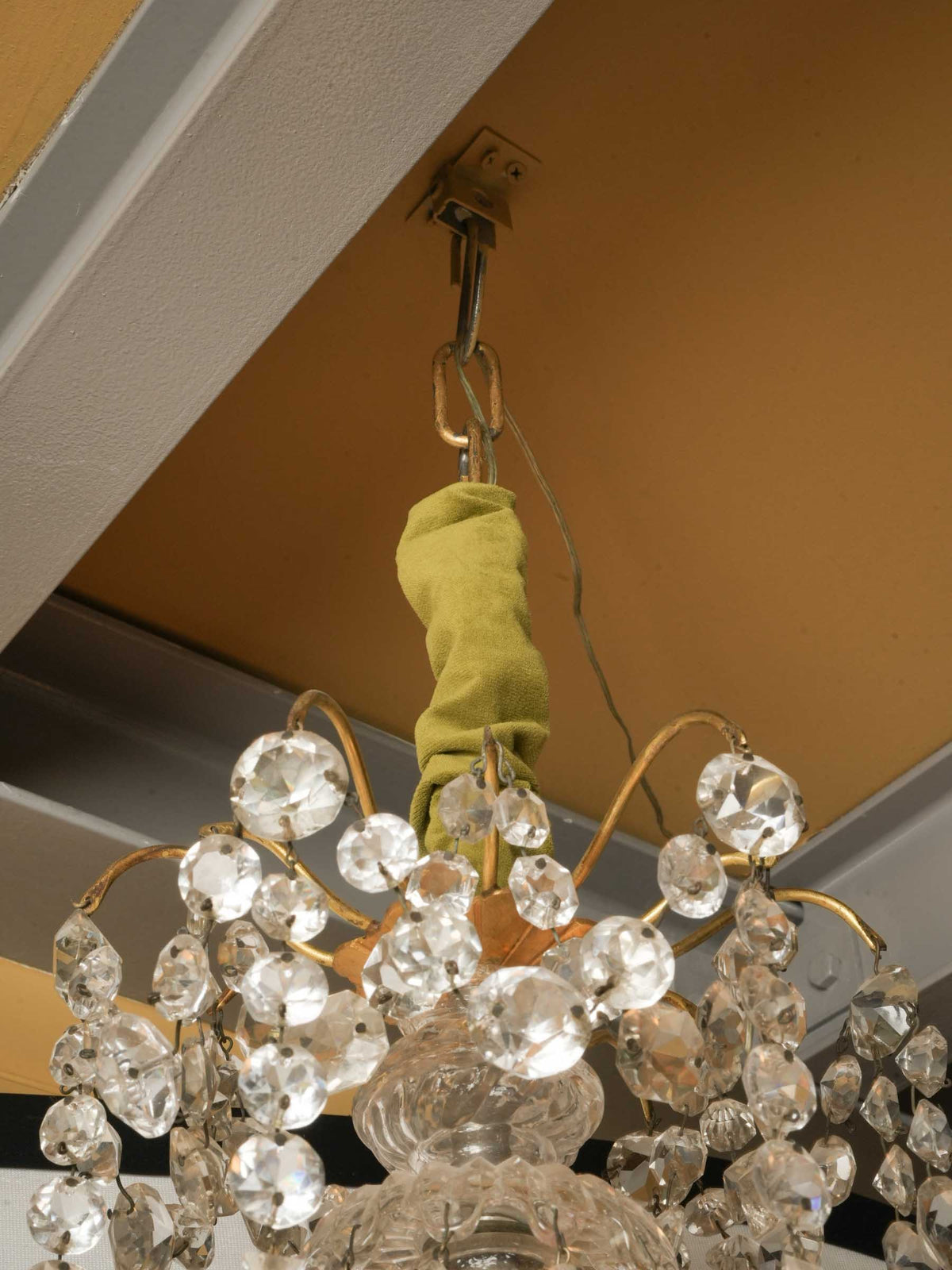 Opulent 19th-Century Six-Light  w/ Sparkling Crystal Drops - 28¾" x 17¼"