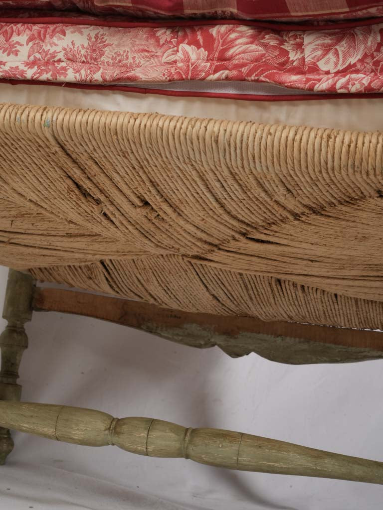Late 18th Century Provençal Sectional Chaise Longue w/ Vibrant Toile de Nantes Upholstery