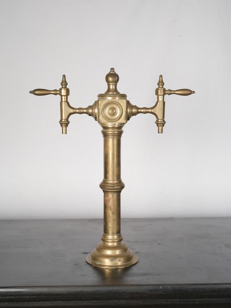 Rare Late 19th Century Ebonized Bar w/ Brass Marquetry and Tap - 36¼" x 70"