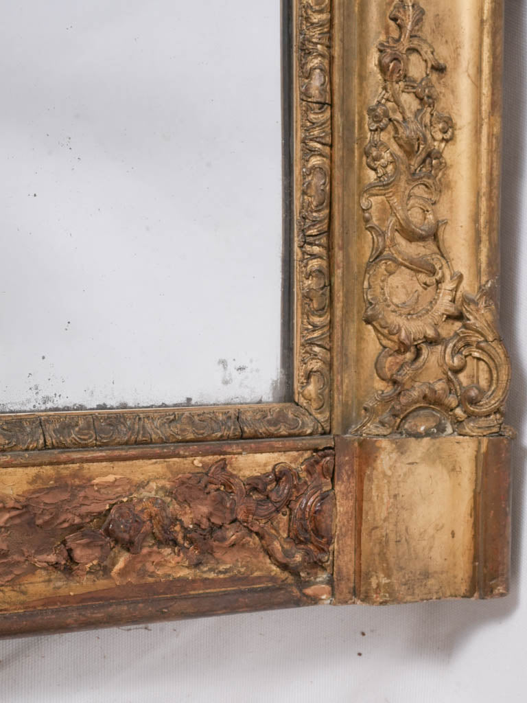 Elegant, Napoleon III rectangular giltwood mirror