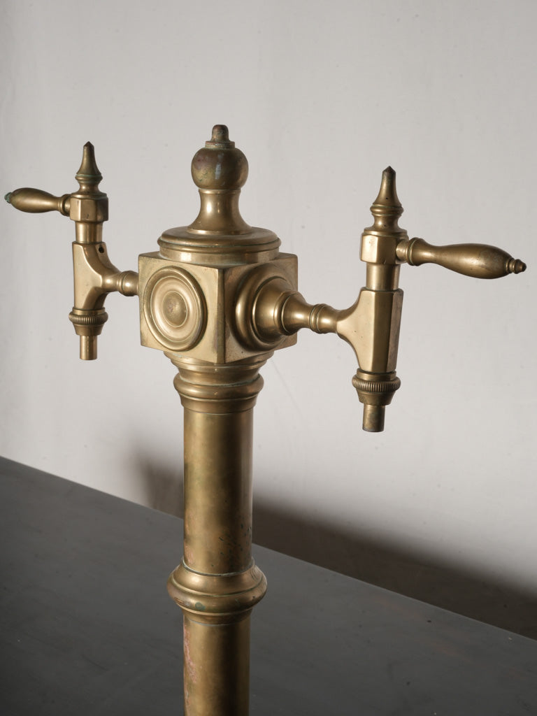 Rare Late 19th Century Ebonized Bar w/ Brass Marquetry and Tap - 36¼" x 70"