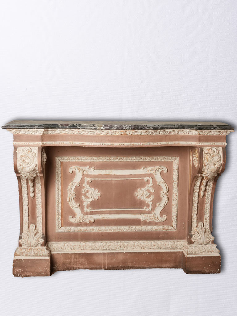 19th century Italian fireplace w/ marble top