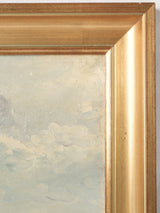 Avignon-inspired oil painting in gilded frame